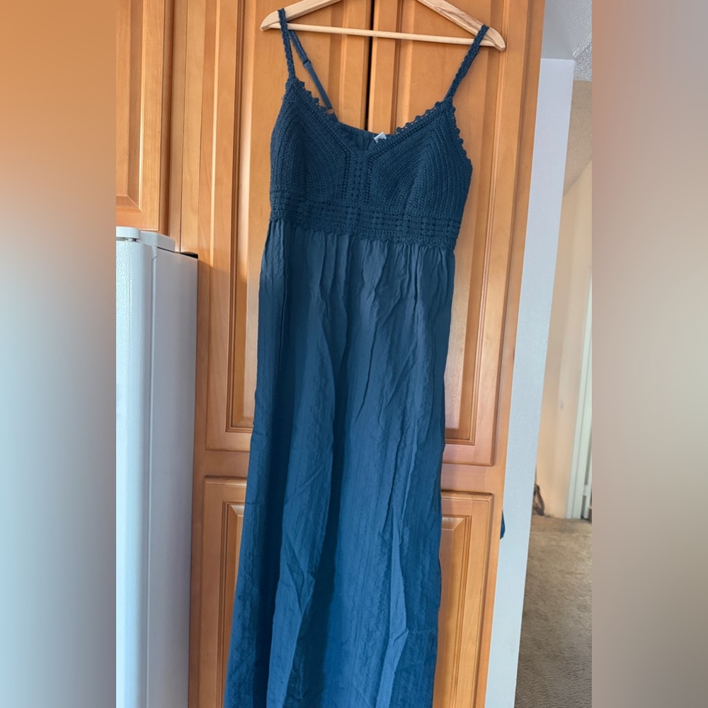 Old Navy Slate Blue Textured Maxi Dress